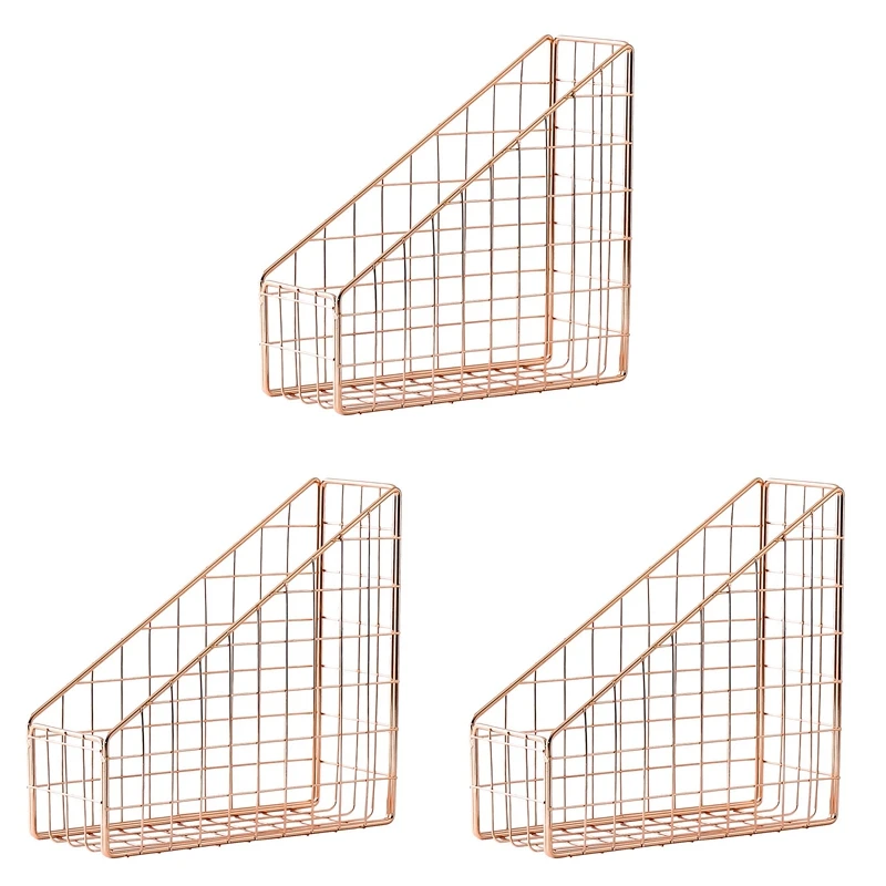 3X Rose Gold Electroplated Iron Book Holder Desktop Shelf File Magazine Book Stand Office Home Stationery Holder
3X Rose Gold Electroplated Iron Book Holder Desktop Shelf File Magazine Book Stand Office Home Stationery Holder