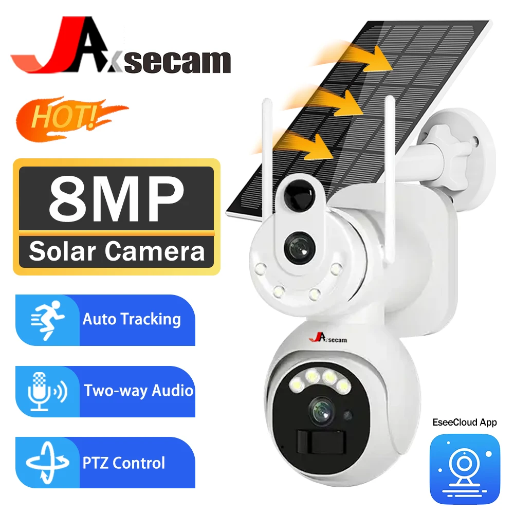 8MP UHD Dual Screen Solar WiFi Camera 4K Outdoor Dual Lens Full Color PIR Detection Human Auto Tracking Solar Security Camera
8MP UHD Dual Screen Solar WiFi Camera 4K Outdoor Dual Lens Full Color PIR Detection Human Auto Tracking Solar Security Camera