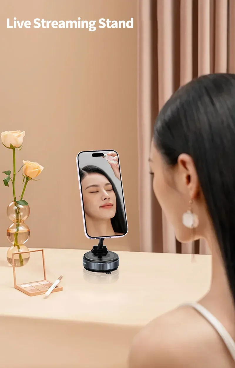 Adjustable Car Cell Phone Holder 360° Rotation Car Mount Vacuum Strong Magnetic Foldable Strong Suction Stand For Live Streaming Adjustable Car Cell Phone Holder 360° Rotation Car Mount Vacuum Strong Magnetic Foldable Strong Suction Stand For Live Streaming