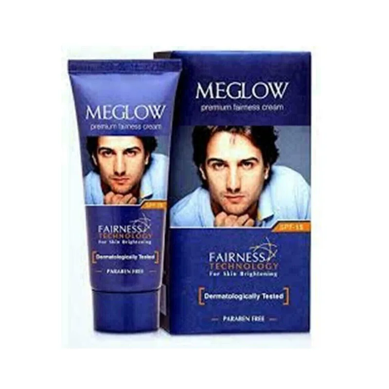 

Meglow Skin Whitening Fairness Man Cream Reduce Melanin, Black Spots Smooth And Even Skin Tone, Moisturized SPF-15 For Men 50g