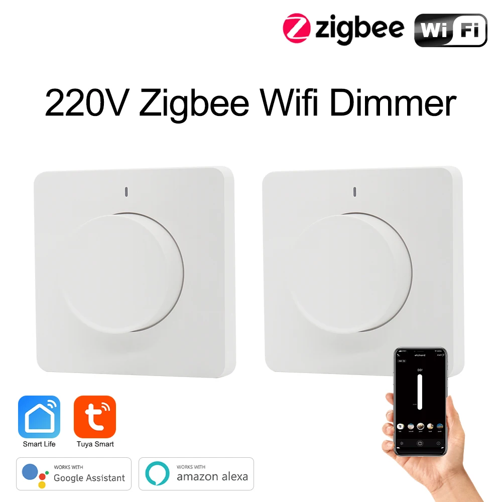 Tuya Zigbee Wifi Dimmer AC 220V Powered Smart Controller Support Alexa Google Assistant Voice Control Wall Switch Smart Life APP
Tuya Zigbee Wifi Dimmer AC 220V Powered Smart Controller Support Alexa Google Assistant Voice Control Wall Switch Smart Life APP