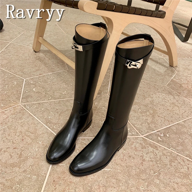 Black Round Toe Metal Buckle Long Boots Women's Winter Warm Knee Length Knight Boots Luxury Brand Fashion Week Runway Shoes
Black Round Toe Metal Buckle Long Boots Women's Winter Warm Knee Length Knight Boots Luxury Brand Fashion Week Runway Shoes