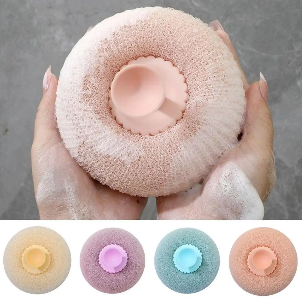 

1PC 3D Natural Loofah Bath with Suction Ball Body Scrub Massage Sponge Japanese Ball Accessories Body SPA Cup Bathroom Mass R3I0