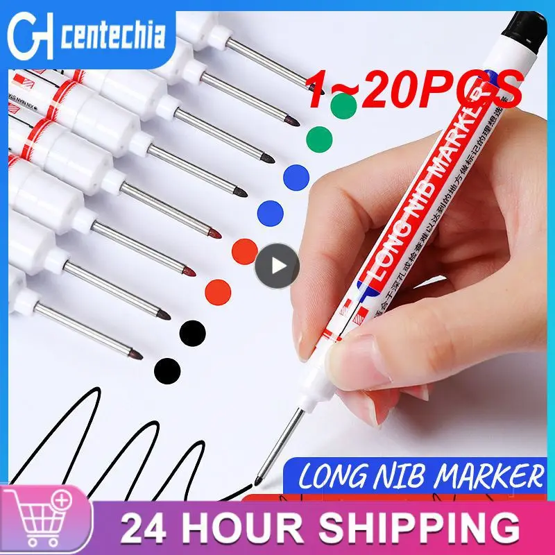 

1~20PCS Marker Pen Multipurpose Xylene-free Long Head Marker Waterproof Quick Drying Gel Pen School Supplies Stationery