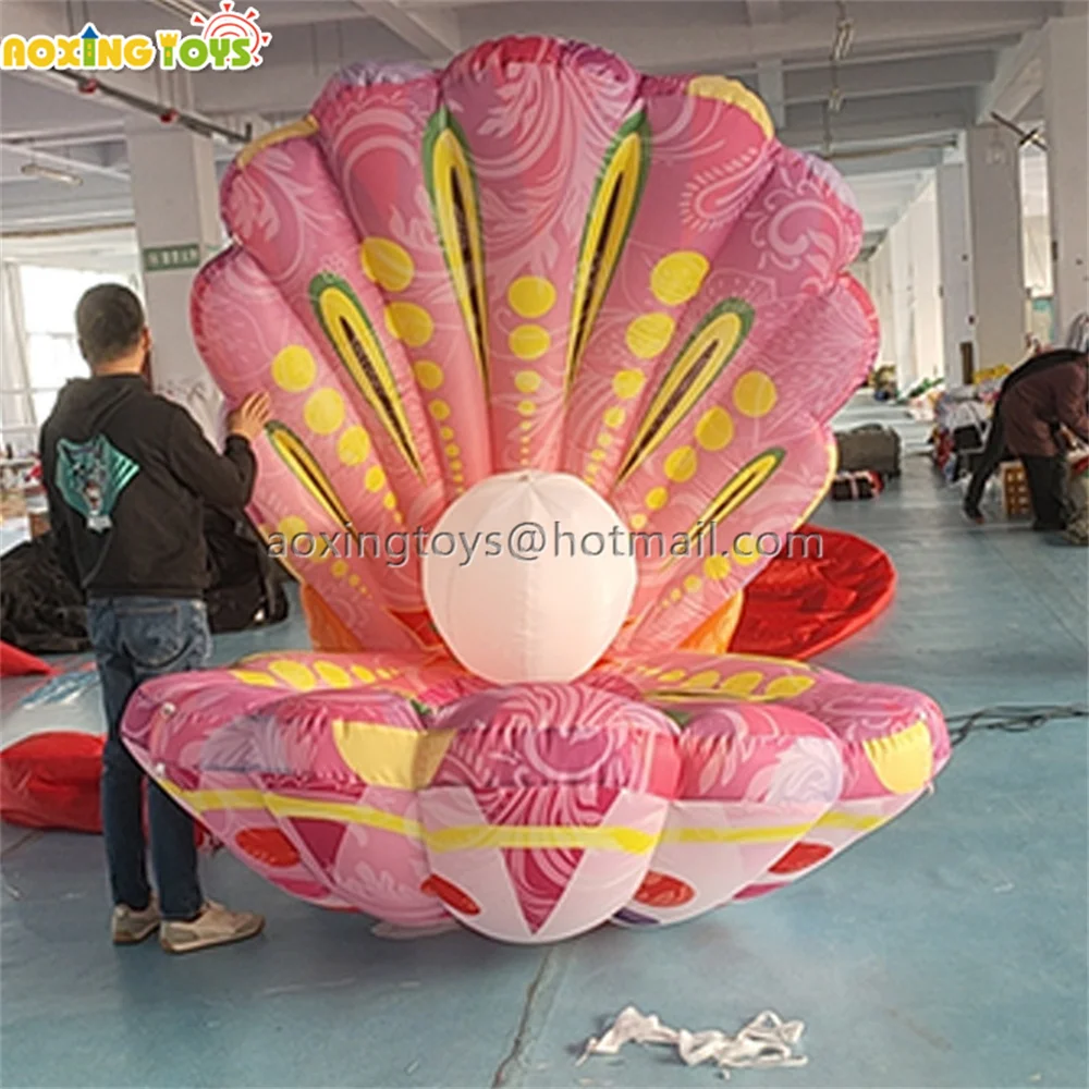 

2.5M Height Giant Colourful Inflatable Scallop Model Seashell Balloon With Blower For Advertising Decoration Ocean Theme Party