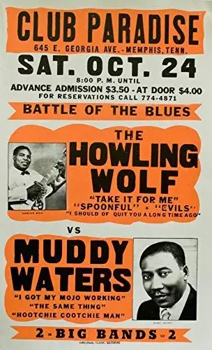 

1970 Muddy Waters/Howlin' Wolf Blues Metal Tin Sign Poster Wall Plaque Retro Wall Home Bar Pub Vintage Cafe Decor, 8x12 Inc