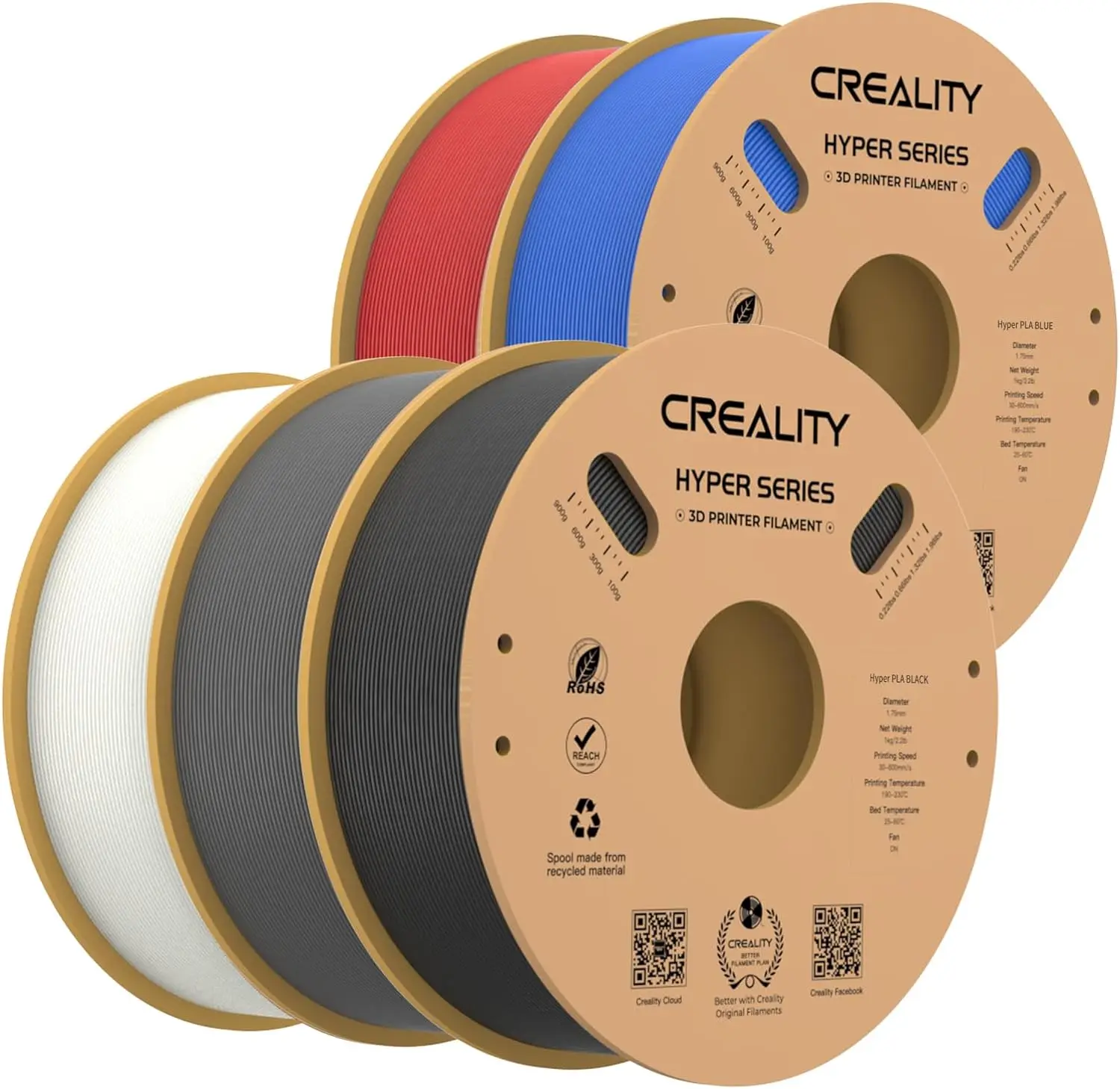 

CREALITY PLA Filament 1.75mm 1KG Better Fluidity Faster Cooling High Precision 3D Printer Materials Hyper Series For FDM Printer