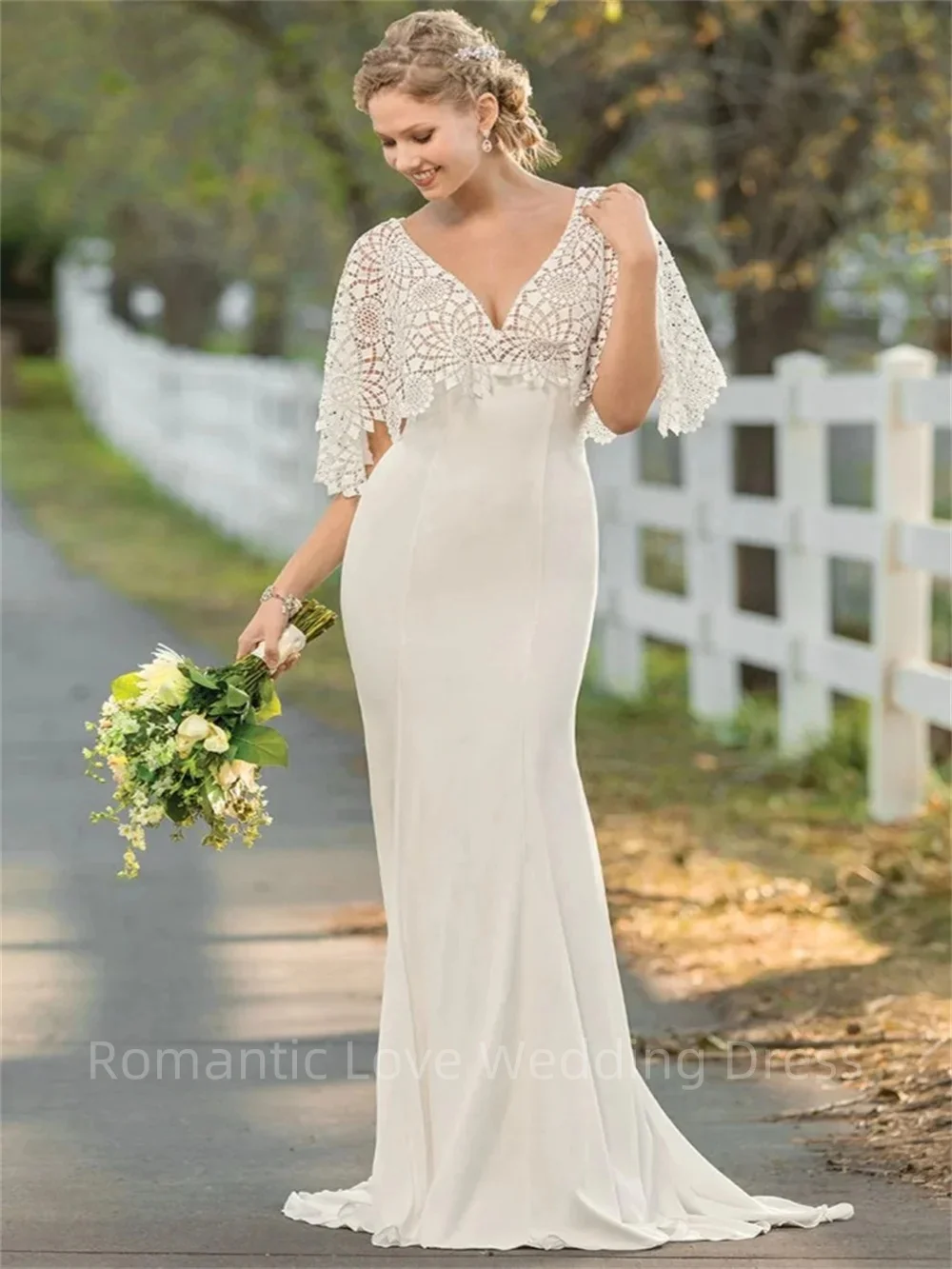 

Женское атласное свадебное платье It's yiiya, белое элегантное платье до пола с глубоким V-образным вырезом и открытой спиной на лето 2024
