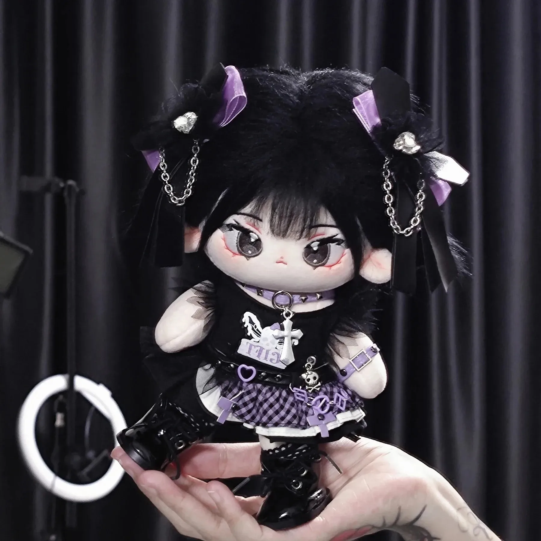 

No Attribute Sweet Cool Girl Y2K Black Swan Princess Dress 20cm Plush Cotton Doll Gorgeous Outfit Kawaii Birthday Gift