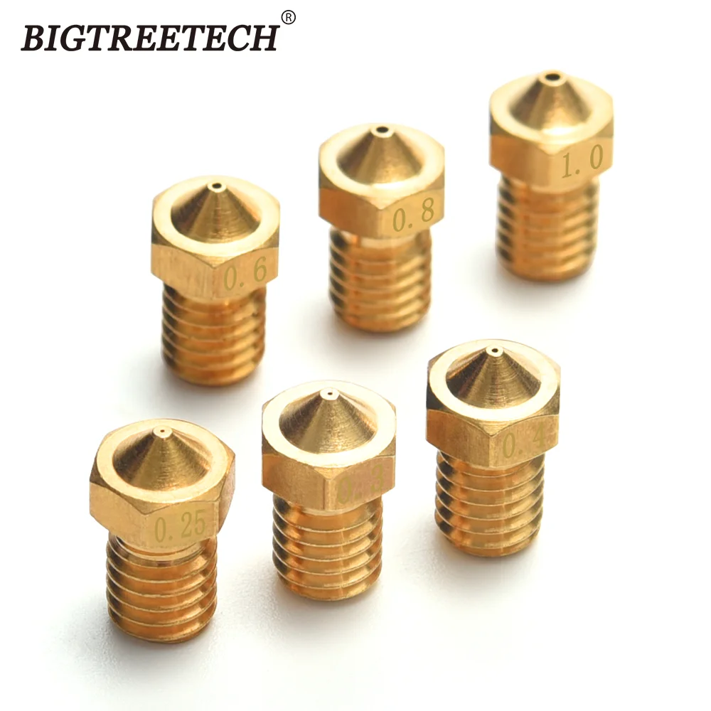 

BIGTREETECH E3D V6 Brass Nozzle 0.2 0.25 0.3 0.4 0.5 0.6 0.8 1mm For E3D V5 V6 J-head Hotend 1.75mm 3mm Filament Extruder