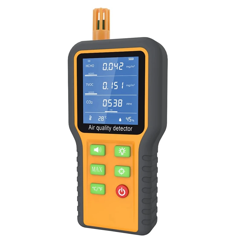 Indoor Air Quality Monitor Formaldehyde Detector TVOC/Temp./Humidity Indoor With Buzzer Prompt,Backlit Screen
Indoor Air Quality Monitor Formaldehyde Detector TVOC/Temp./Humidity Indoor With Buzzer Prompt,Backlit Screen