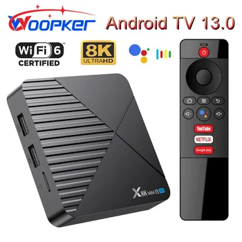 Wopker 스마트 TV 박스, 블루투스 5.0 음성 리모컨, 유튜브 넷플릭스 셋톱 박스, ATV X88 미니 13 TV, 안드로이드 13, 8K RK3528, WiFi6