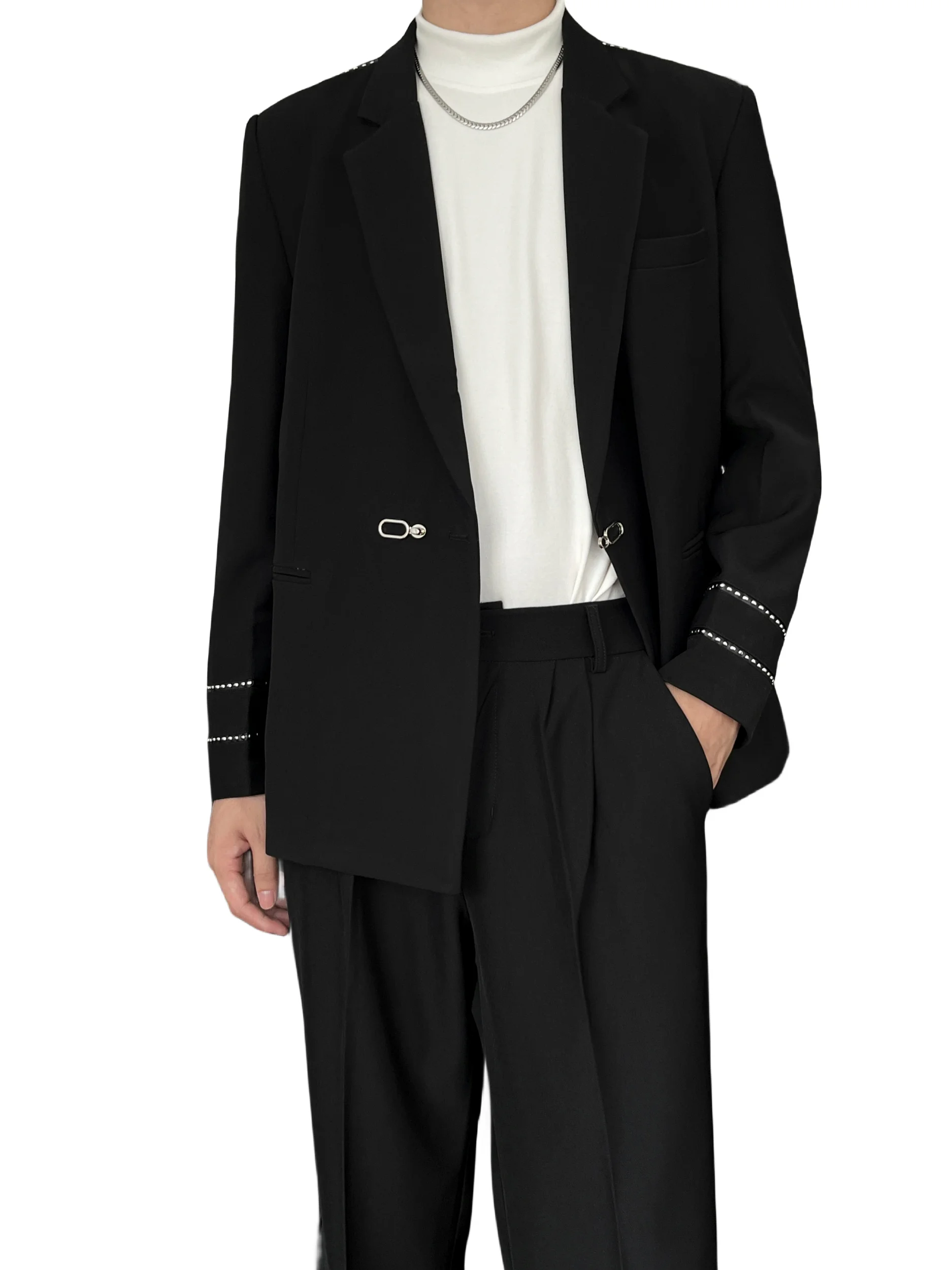 

Highend trend men's Personality Suit Men's Trendy Korean Blazer Design Original Stylish High Quality Jacket set