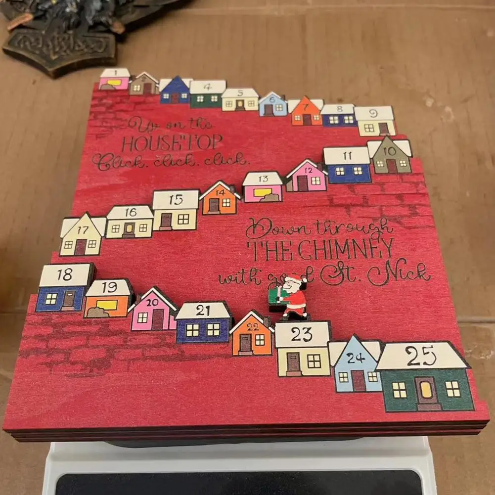 Holiday Countdown Calendar Wooden Advent Calendar with Movable Santa Claus Festive Holiday Decoration Gift for Christmas
Holiday Countdown Calendar Wooden Advent Calendar with Movable Santa Claus Festive Holiday Decoration Gift for Christmas