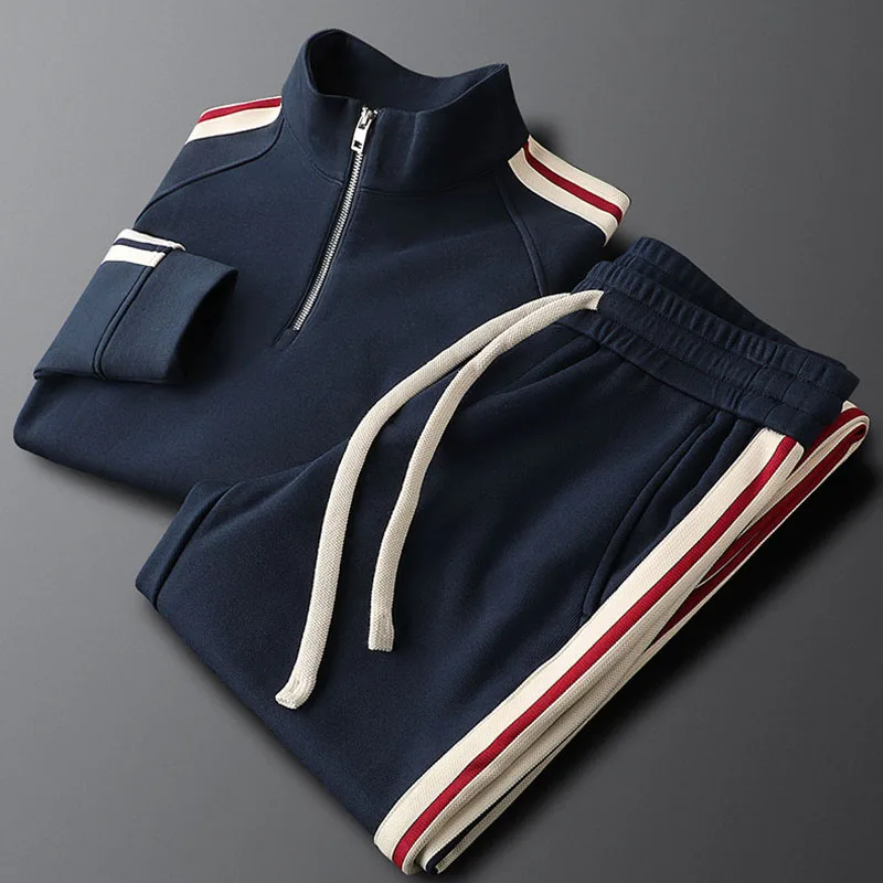 Light luxury side stripe casual sports hoodie set men's autumn and winter knit men's sweatpants two-piece set fashion
Light luxury side stripe casual sports hoodie set men's autumn and winter knit men's sweatpants two-piece set fashion