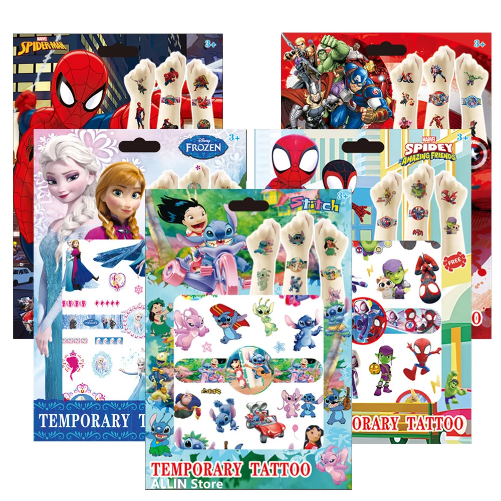Disney Waterproof Temporary Tattoo Stickers Anime Spiderman Frozen Stitch Avengers Arm Face Body Art Fake Tattoo Sticker Kid Toy
Disney Waterproof Temporary Tattoo Stickers Anime Spiderman Frozen Stitch Avengers Arm Face Body Art Fake Tattoo Sticker Kid Toy
