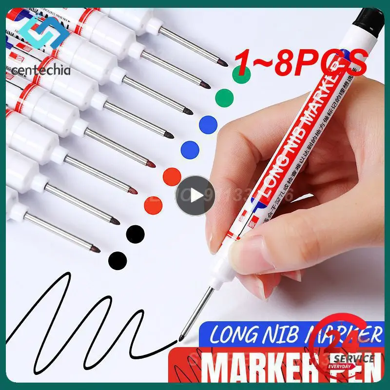 

1~8PCS Gel Pen Xylene-free Waterproof Long Head Marker Quick Drying Marker Pen School Supplies Multipurpose Stationery