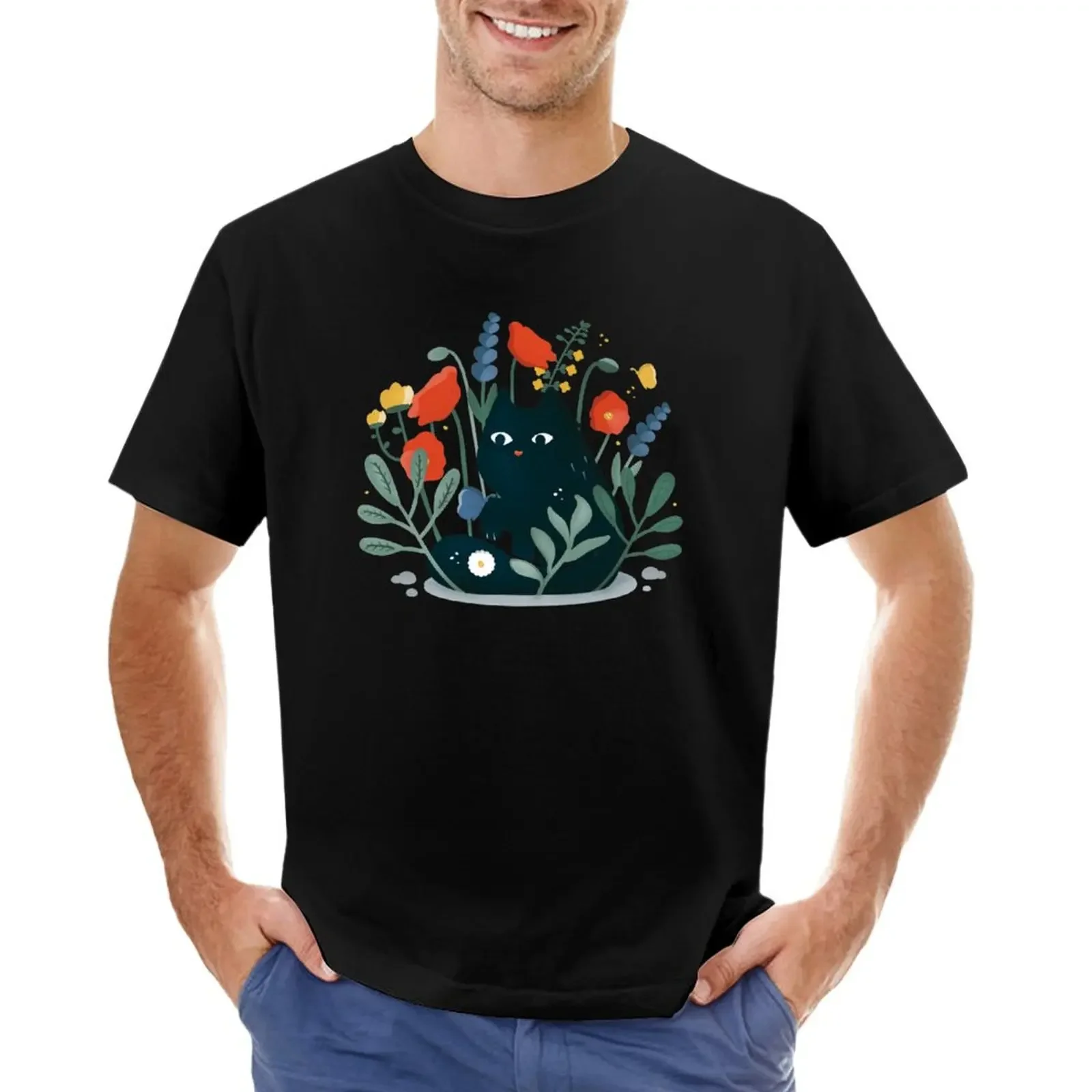Black cat in the garden with flowers T-shirt blacks cute tops anime clothes Blouse Men's clothing
Black cat in the garden with flowers T-shirt blacks cute tops anime clothes Blouse Men's clothing