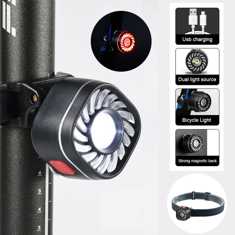 Bicycle Headlight Tail Light Magnetic Suction Work Lamp USB Rechargeable Waterproof Head Lamp Multifunctional Cycling Light
Bicycle Headlight Tail Light Magnetic Suction Work Lamp USB Rechargeable Waterproof Head Lamp Multifunctional Cycling Light