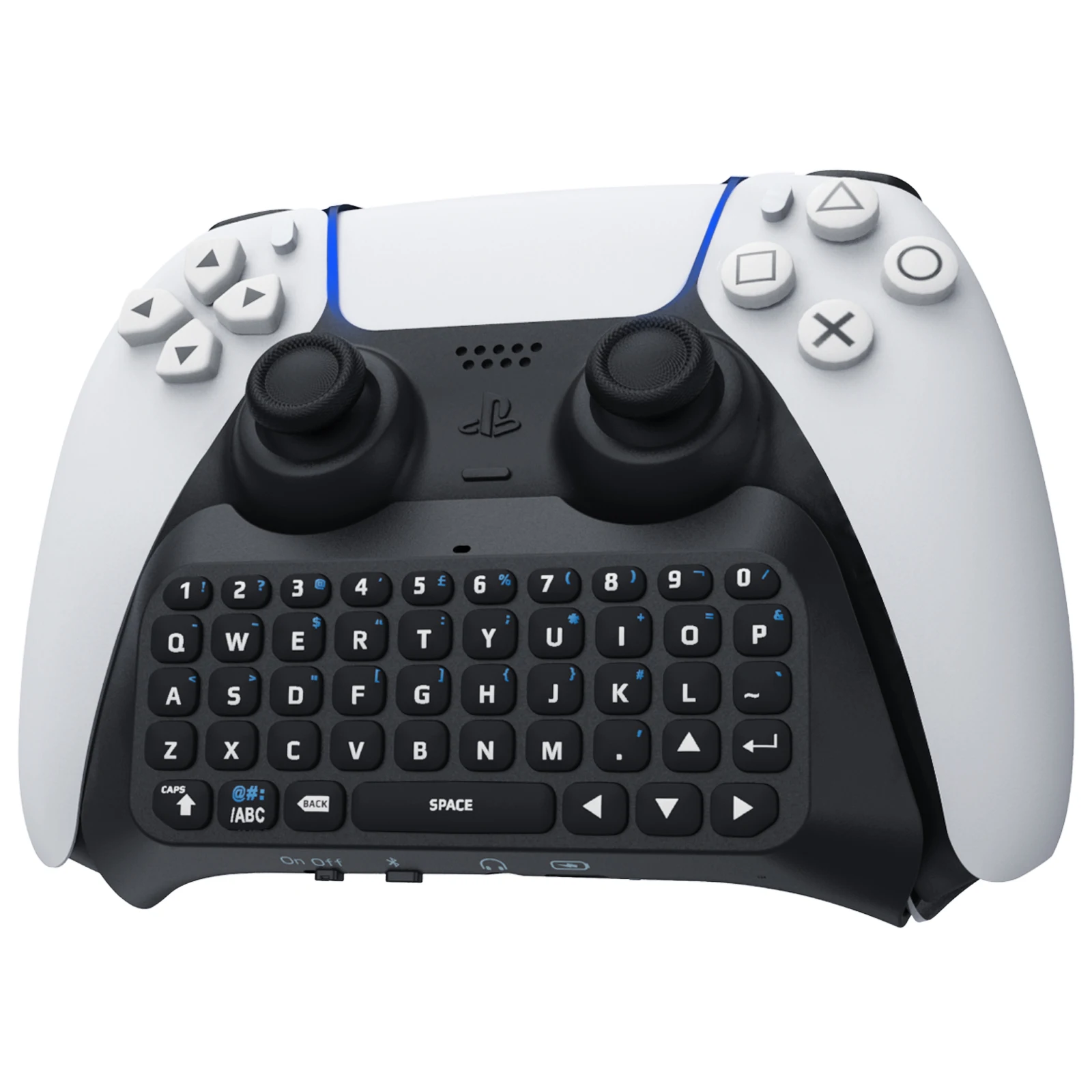 

Keyboard for PS5 Controller, Wireless Bluetooth Keypad Chatpad for Playstation 5 Controller, Mini Game Keyboard Built-in Speaker