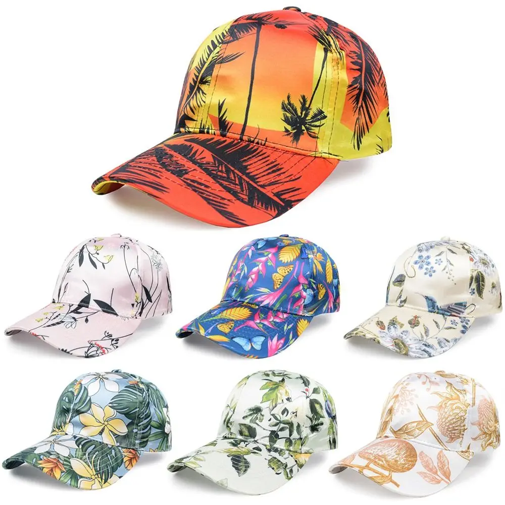 

Бейсболка женская Солнцезащитная с цветочным принтом, Стильная кепка для отдыха, повседневная спортивная модная пляжная шапка от солнца, весна-лето