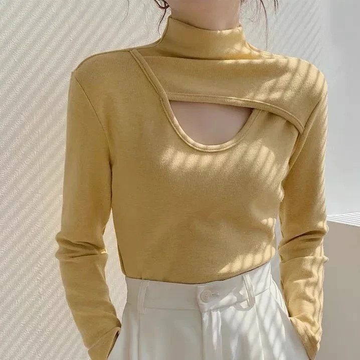 Sexy Hollow Out Black Tees Women 2023 Autumn Winter Clothes Slim Turtleneck Pullovers Woman Long Sleeve Korean Tops
Sexy Hollow Out Black Tees Women 2023 Autumn Winter Clothes Slim Turtleneck Pullovers Woman Long Sleeve Korean Tops
