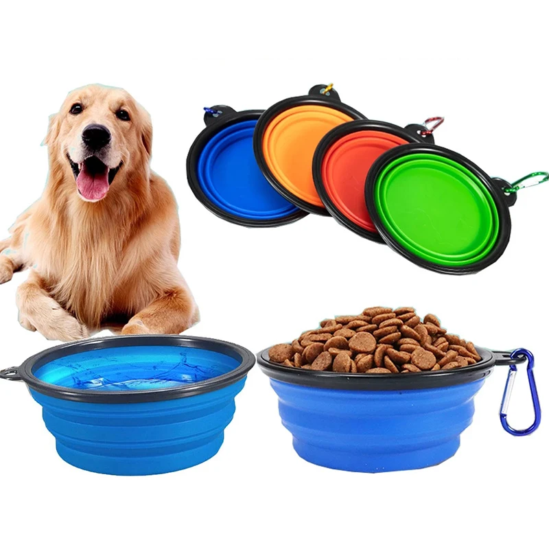 

Dog Bowl Portable Folding Pet Bowl 350ML Collapsible Silicone Water Bowl for Dog Outdoor Travel Puppy Food Container Feeder Dish