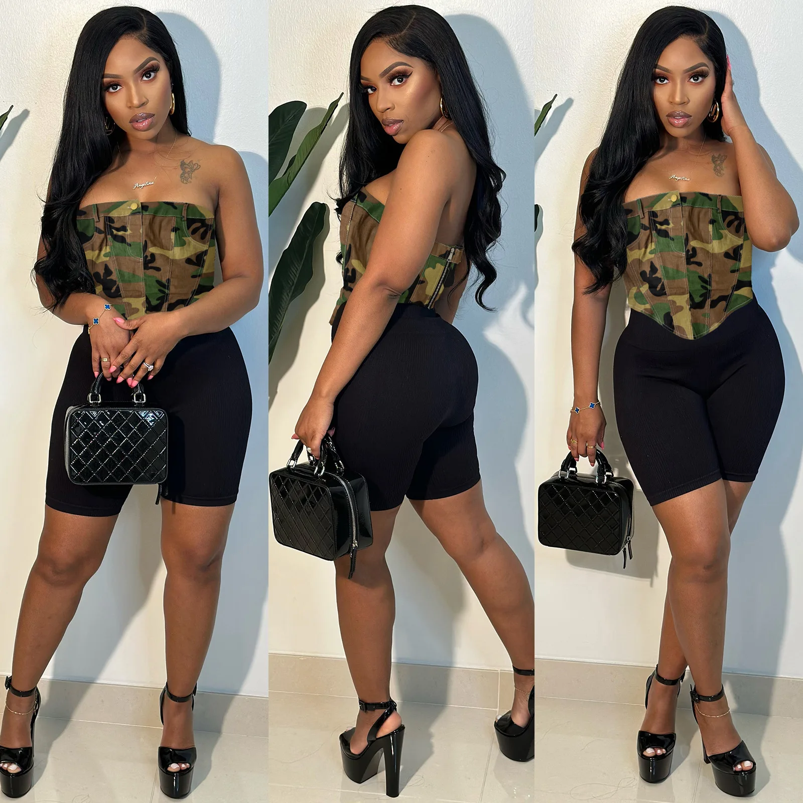Crop Top Women's Camouflage Corset Strapless Summer Camisole Sexy Back Zipper Tube Top Female Cropped Vest Clubwear Shirt
Crop Top Women's Camouflage Corset Strapless Summer Camisole Sexy Back Zipper Tube Top Female Cropped Vest Clubwear Shirt