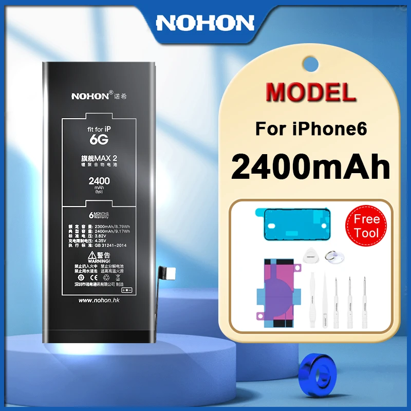 

NOHON Battery For iPhone 6 Replacement Battery High Capacity Top Quality Battery 2400mAh For iPhone 6