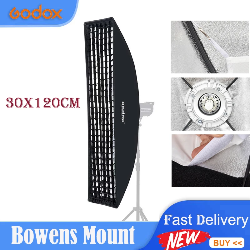Godox 30x120 см сотовая сетка прямоугольный Bowens крепление полоса софтбокс студийный стробоскоп софтбокс
Godox 30x120 см сотовая сетка прямоугольный Bowens крепление полоса софтбокс студийный стробоскоп софтбокс