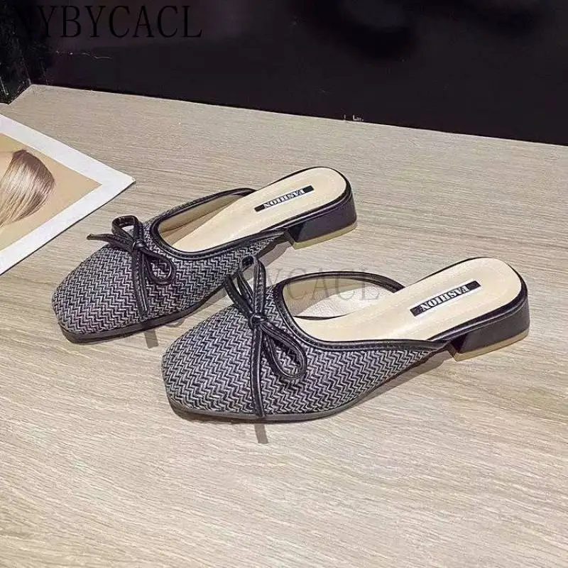 Women Close Toe Slippers Fashion Flat Heels Classic Sweet Bow Mule Shoes Causal Slides Outdoor Flip Flops Brand Zapatillas Mujer
Women Close Toe Slippers Fashion Flat Heels Classic Sweet Bow Mule Shoes Causal Slides Outdoor Flip Flops Brand Zapatillas Mujer