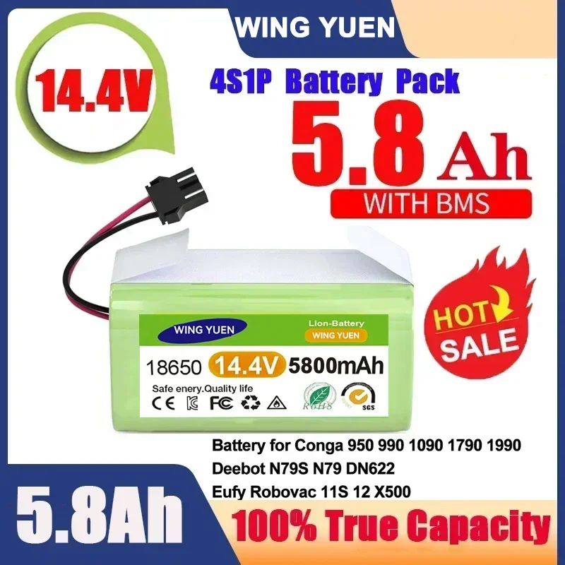 14.4V 6.8Ah Li-ion battery for Cecotec Conga Excellence 950 990 1090 Ecovacs Deebot DN621 601/605 Eufy RoboVac 35C Panda i7 V710
14.4V 6.8Ah Li-ion battery for Cecotec Conga Excellence 950 990 1090 Ecovacs Deebot DN621 601/605 Eufy RoboVac 35C Panda i7 V710