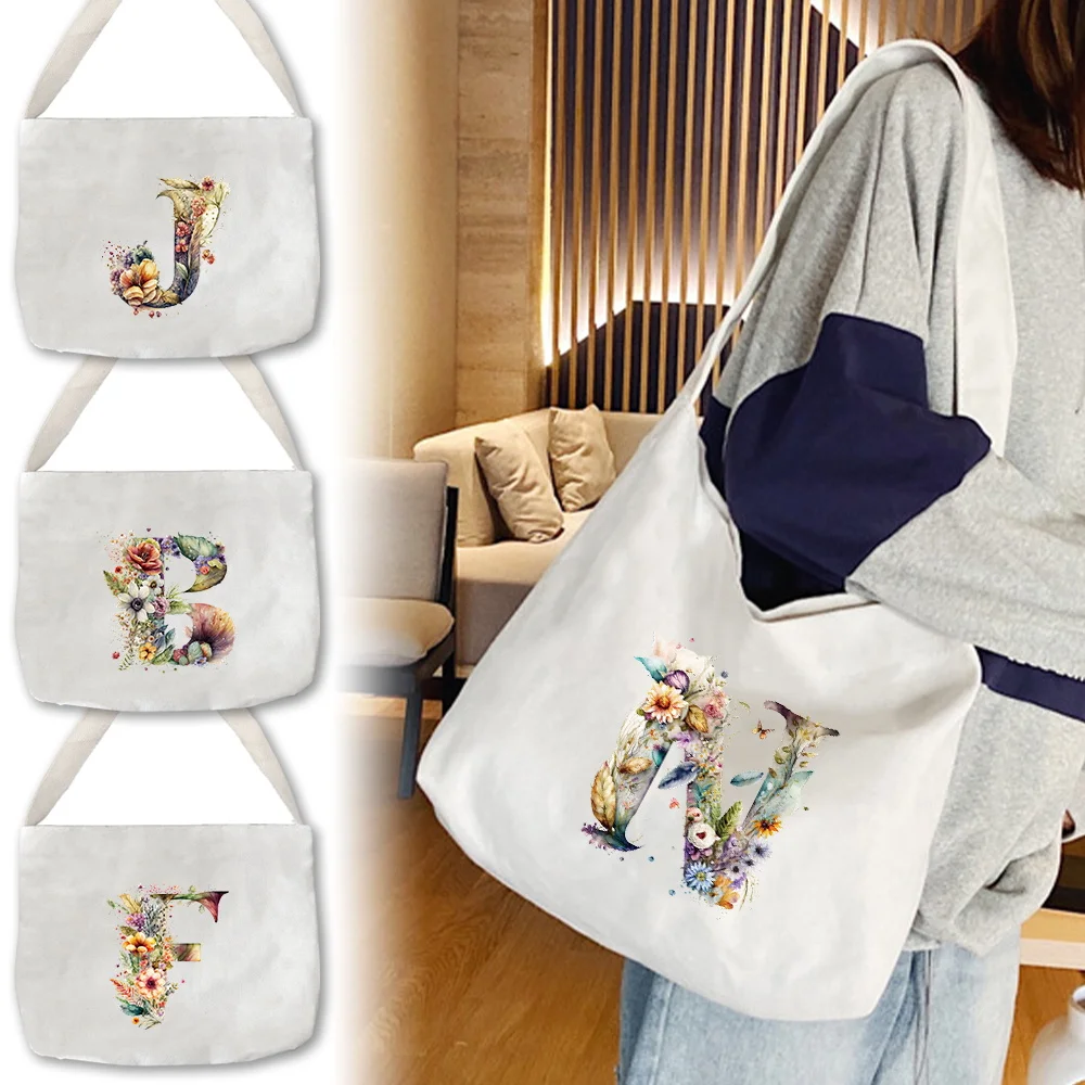 

Сумки-тоуты, женская сумка через плечо, Женская дорожная сумка, универсальная серия с цветочным принтом и надписью, дорожные сумки-тоуты для покупок