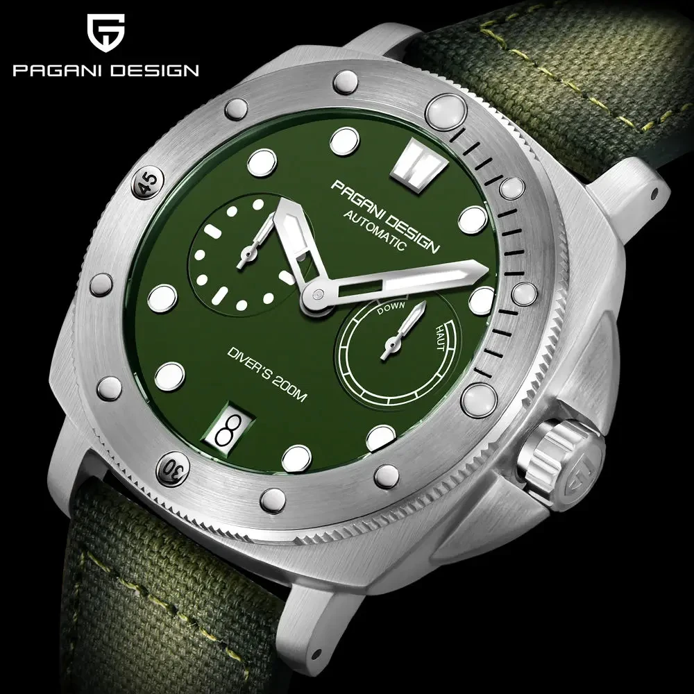 

Pagani Design 2024 New 41mm Men's Automatic Mechanical Watch Luxury Sapphire Nylon Strap Sports Waterproof 20 Glow C3 Watch for