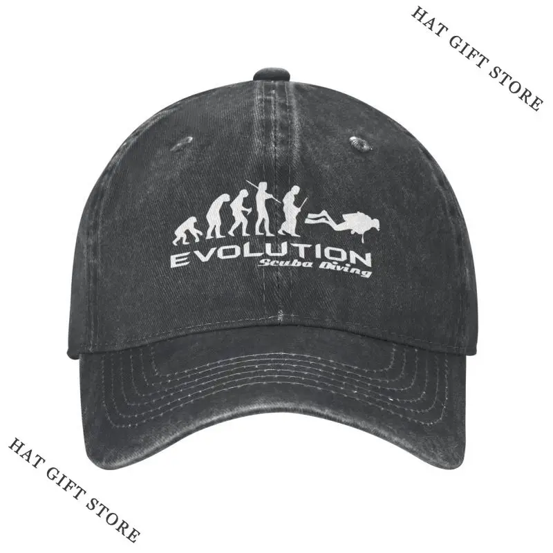 

Hot Evolution Of Scuba Diving Baseball Cap Women Men Breathable Funny Underwater Dive Diver Gift Dad Hat Sun Protection