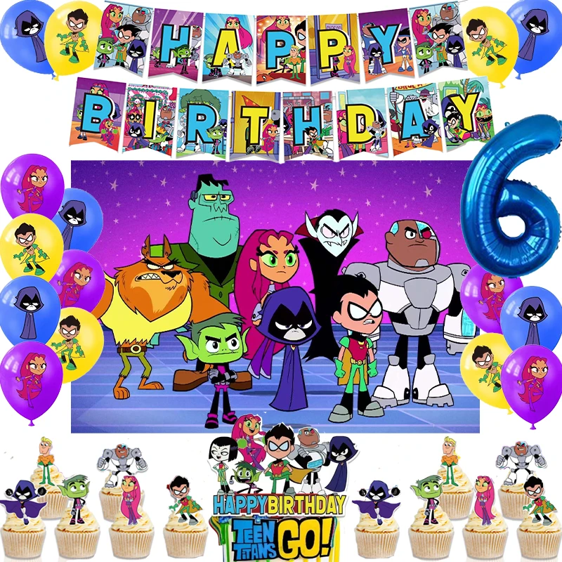 Teening Titans Go Theme Birthday Party Decoration Balloon Backdrop Cake Topper Party Supplies Baby Shower
Teening Titans Go Theme Birthday Party Decoration Balloon Backdrop Cake Topper Party Supplies Baby Shower