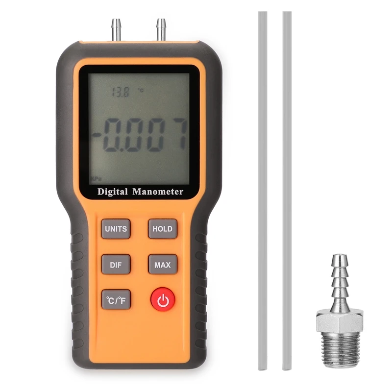 Digital Manometer Tester Indoor Temperature Measurement Tool Pipes Pressure Measuring Device
Digital Manometer Tester Indoor Temperature Measurement Tool Pipes Pressure Measuring Device