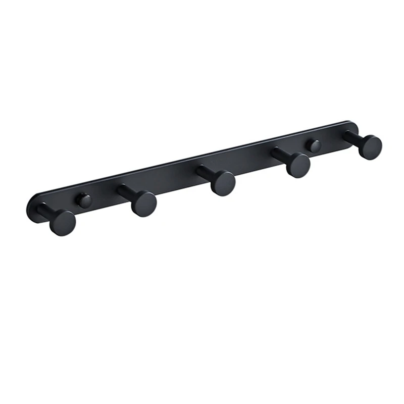 Towel Hook Rack Matte Black, Space Aluminum Bathroom Hook With 5 Hooks, Utility Kitchen Towel Rack, Wall Mount
Towel Hook Rack Matte Black, Space Aluminum Bathroom Hook With 5 Hooks, Utility Kitchen Towel Rack, Wall Mount