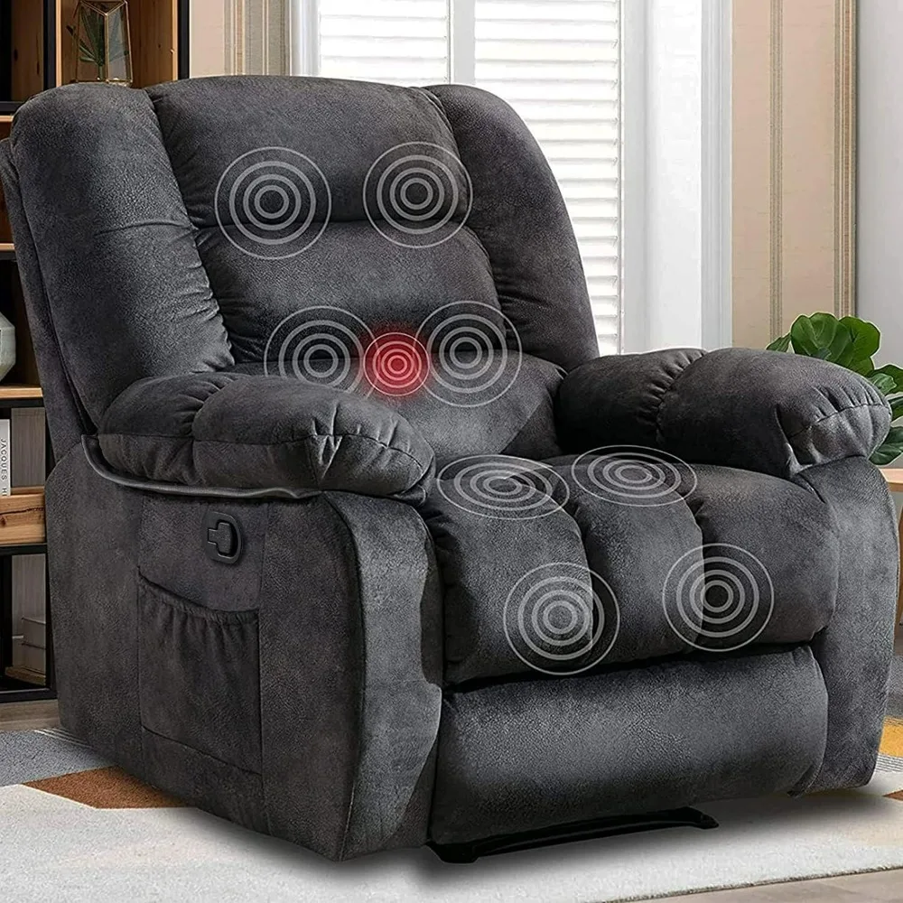 Overstuffed Massage Recliner Chair with Heat and Vibration, Soft Fabric Single Manual Reclin Chair Living Room Bedroom Sofa
Overstuffed Massage Recliner Chair with Heat and Vibration, Soft Fabric Single Manual Reclin Chair Living Room Bedroom Sofa