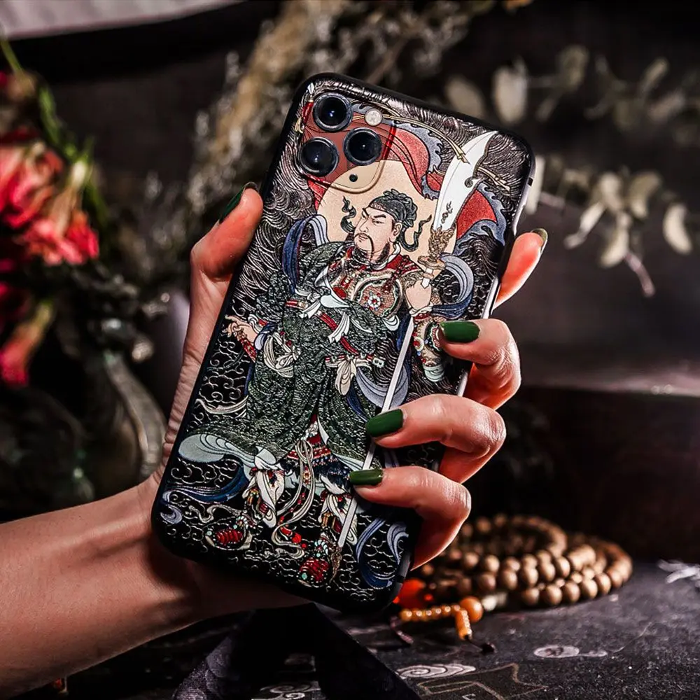 

For Yi Bo Yun Tian Guan Gong Wu Cai Shen Iphone 15 Promax New Phone Case With Chinese Style Relief 14 Anti Drop