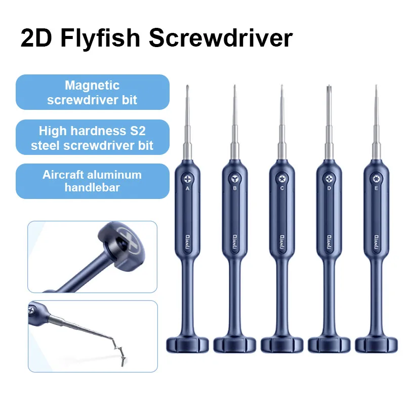 QIANLI 2D Flyfish Aluminium Alloy Screwdriver for Mobile Phone Repair Multifunction LCD Screen Disassembly Screwdriver Kit
QIANLI 2D Flyfish Aluminium Alloy Screwdriver for Mobile Phone Repair Multifunction LCD Screen Disassembly Screwdriver Kit