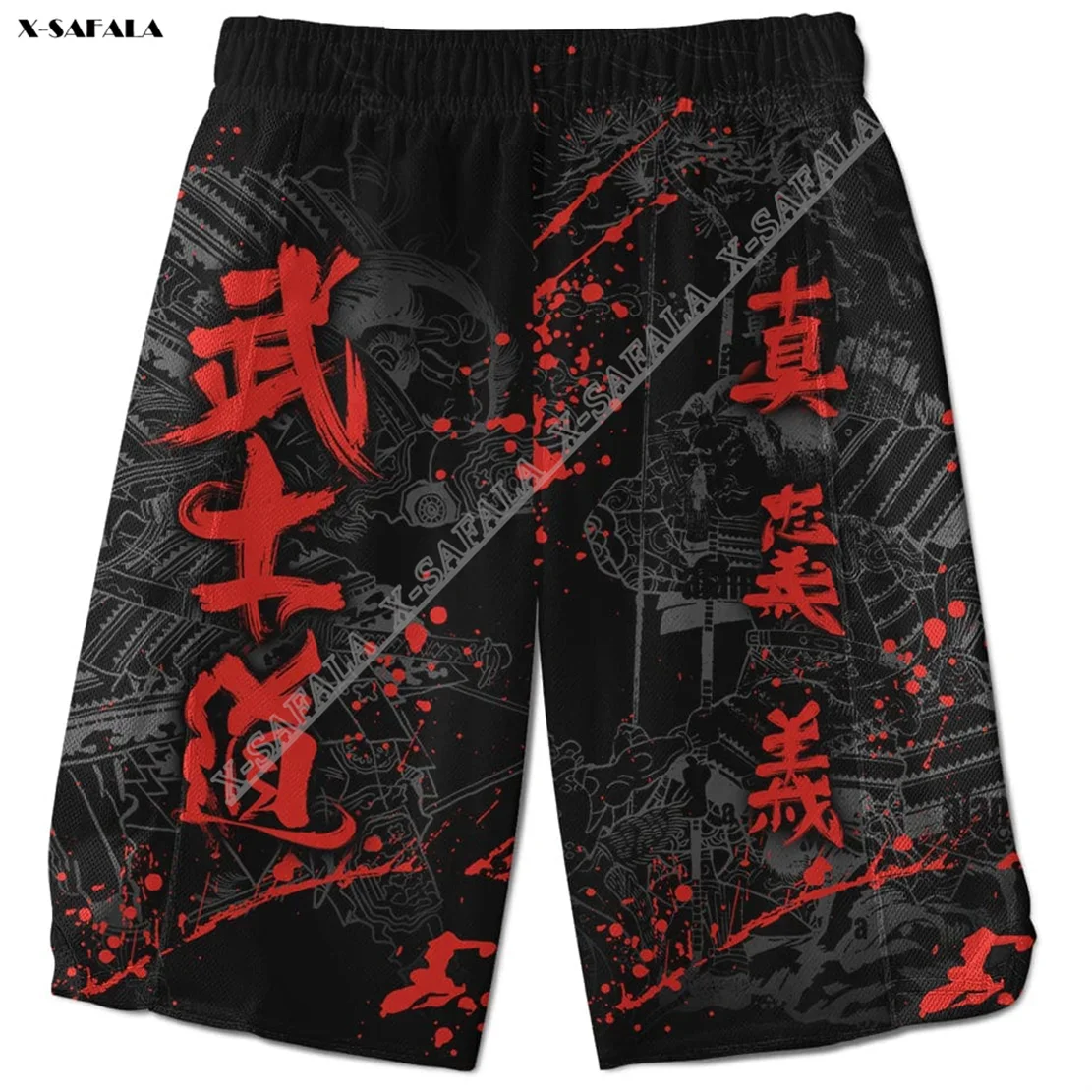 

BUSHIDO Япония самурайский узор 3D принт Мужские взрослые шорты летние пляжные Бриджи Свободные повседневные штаны для тренажерного зала быстросохнущие дышащие