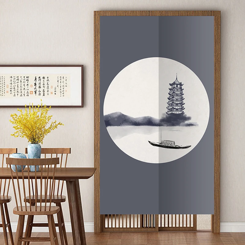Chinese Ink Landscape Style Family Polyester Fabric Partition Curtain for Kitchen Bathroom Door Without Rod
Chinese Ink Landscape Style Family Polyester Fabric Partition Curtain for Kitchen Bathroom Door Without Rod