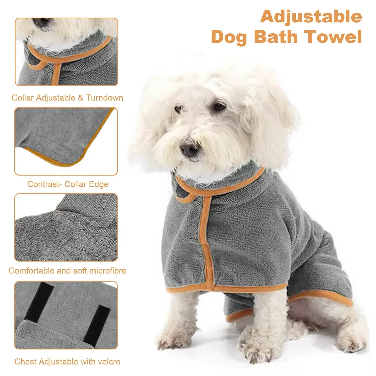 

Bathrobe Pet Dog Drying Coat Clothes Microfiber Absorbent Beach Towel for Large Medium Small Dogs Cats Fast Dry Dog Accessories