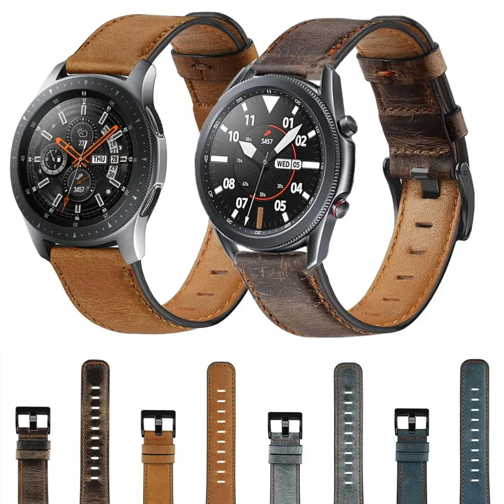 22mm Leather Watchband For Samsung Galaxy Watch3 45mm Replacement Bands For Galaxy Watch 46mm Gear S3 Wrist strap accessories
22mm Leather Watchband For Samsung Galaxy Watch3 45mm Replacement Bands For Galaxy Watch 46mm Gear S3 Wrist strap accessories