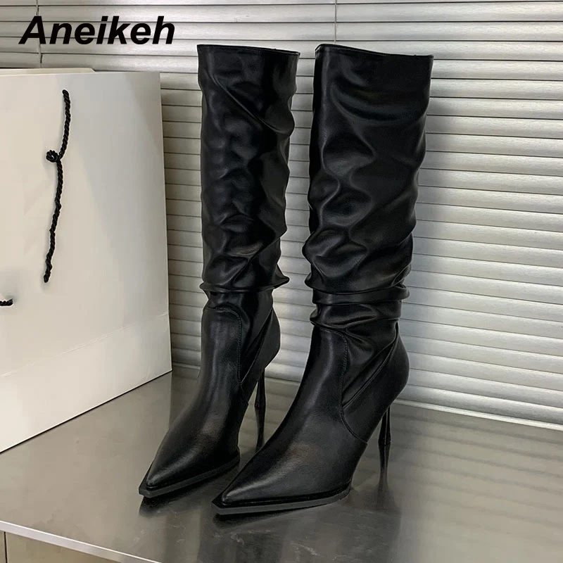 Aneikeh Fashion Sexy Pointed Thin Heels Chelsea Boots 2023 Women's Spring/Autumn PU Pleated Knee High Boots Party Wedding 35-39
Aneikeh Fashion Sexy Pointed Thin Heels Chelsea Boots 2023 Women's Spring/Autumn PU Pleated Knee High Boots Party Wedding 35-39
