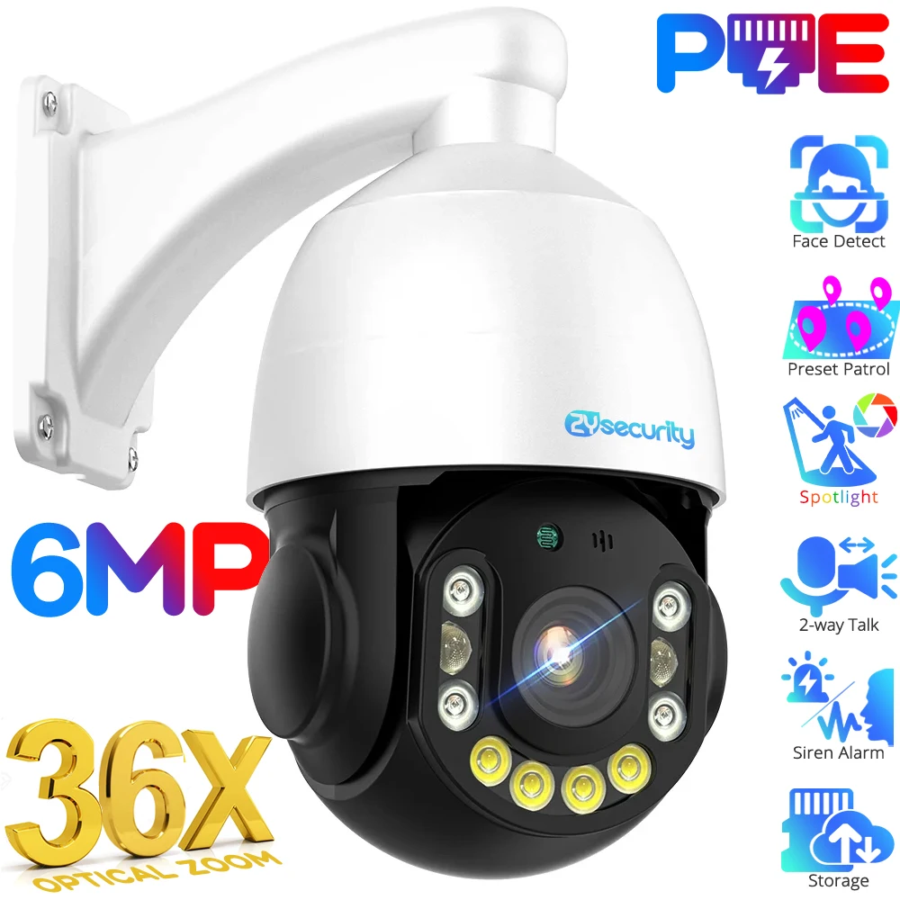 6MP 36X Zoom PoE PTZ IP Camera Outdoor Human Detect Auto Tracks Security Dome Camera 100M IR Auido P2P CCTV Surveillance Cameras
6MP 36X Zoom PoE PTZ IP Camera Outdoor Human Detect Auto Tracks Security Dome Camera 100M IR Auido P2P CCTV Surveillance Cameras