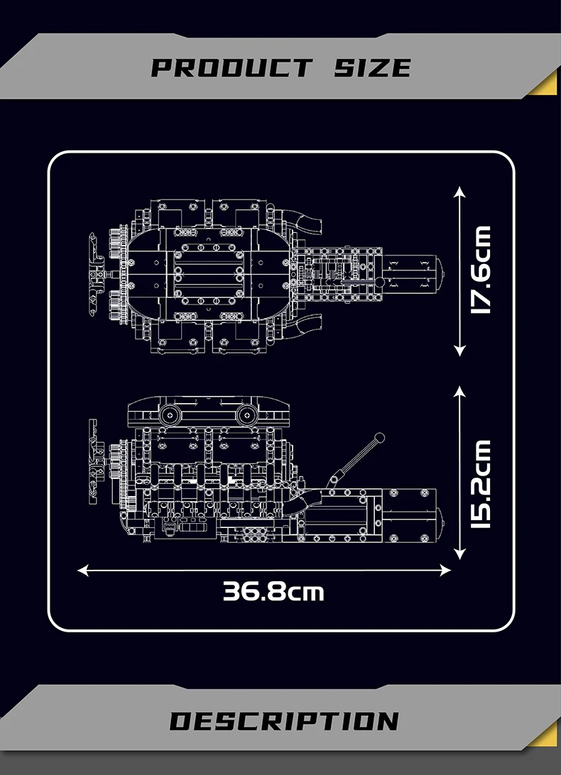 MOULD KING High-Tech Supercar W16 Engine Building Blocks Technology Electric V8 Inline Petrol Engine Model Display Toy Sets MOULD KING High-Tech Supercar W16 Engine Building Blocks Technology Electric V8 Inline Petrol Engine Model Display Toy Sets