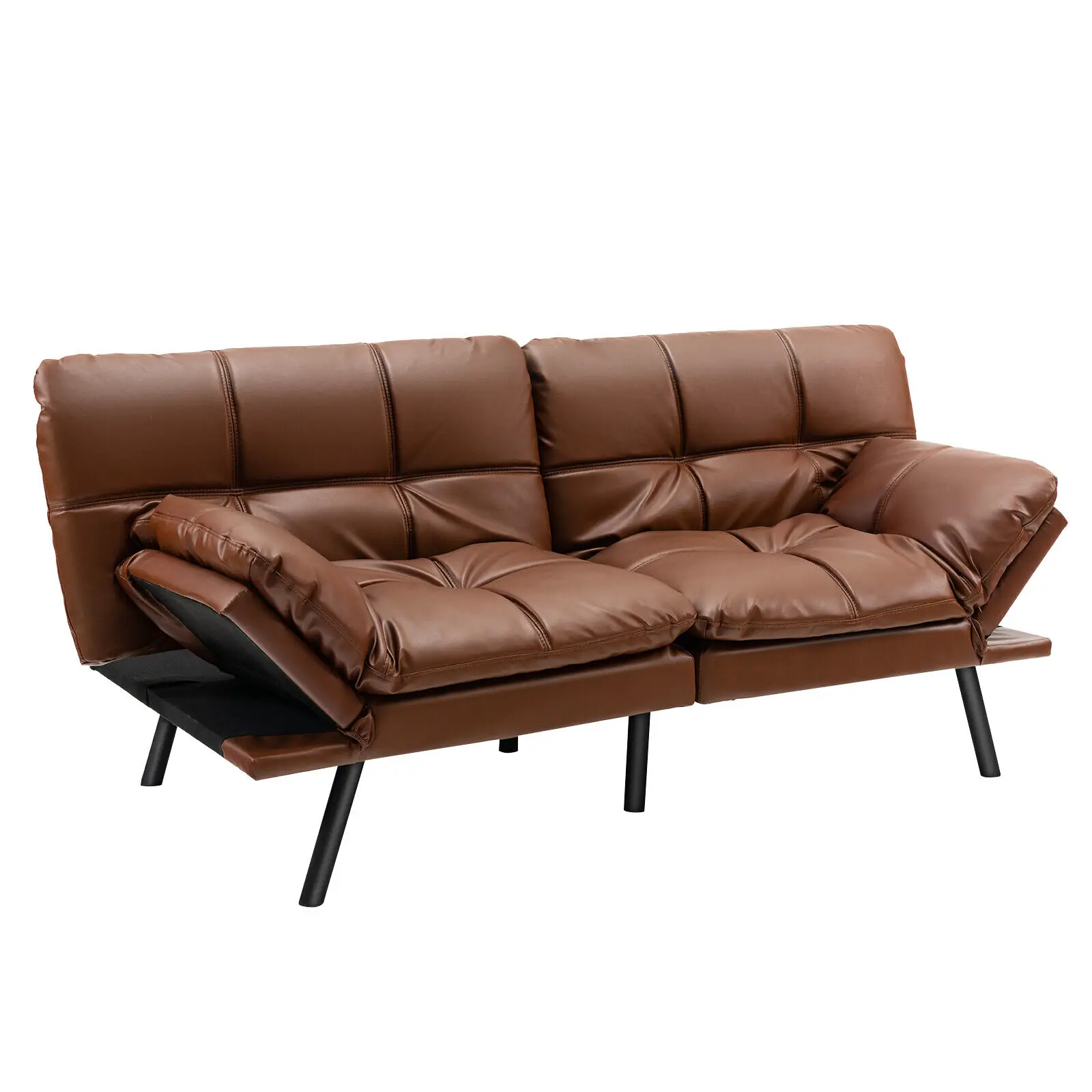 Convertible Futon Sofa Bed Memory Foam Couch Sleeper w/ Adjustable Armrest Brown
Convertible Futon Sofa Bed Memory Foam Couch Sleeper w/ Adjustable Armrest Brown