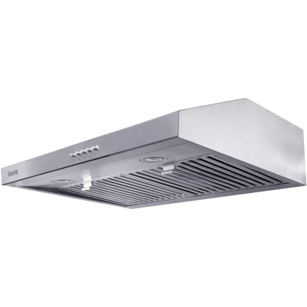 

500cfm Under Cabinet Range Hood With 3 Levels Of Speed, Mechanical Buttons Control, Dishwasher Friendly Baffle Filters,